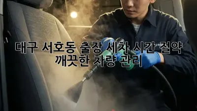 대구 서호동 출장 세차: 시간 절약! 깨끗한 차량 관리